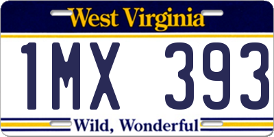 WV license plate 1MX393