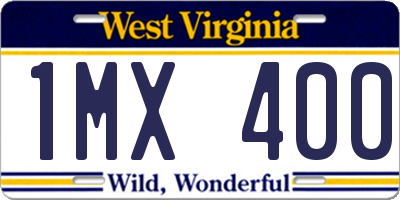 WV license plate 1MX400