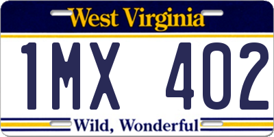 WV license plate 1MX402