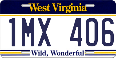WV license plate 1MX406