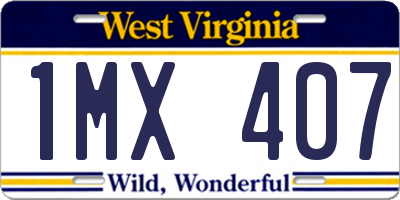 WV license plate 1MX407