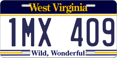 WV license plate 1MX409