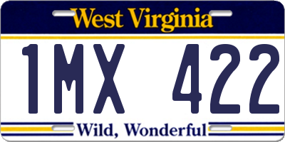 WV license plate 1MX422