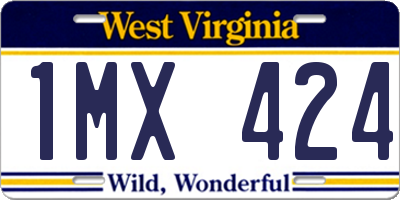 WV license plate 1MX424