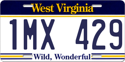 WV license plate 1MX429