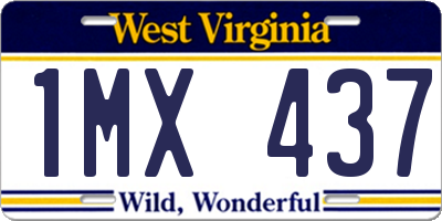 WV license plate 1MX437