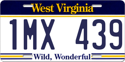 WV license plate 1MX439