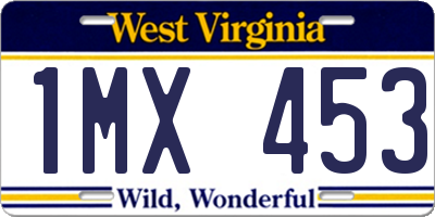 WV license plate 1MX453