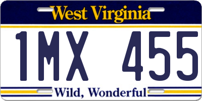 WV license plate 1MX455