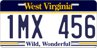 WV license plate 1MX456