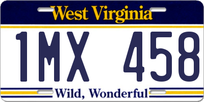 WV license plate 1MX458