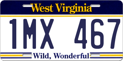 WV license plate 1MX467