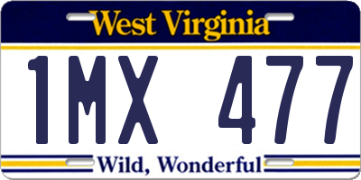 WV license plate 1MX477