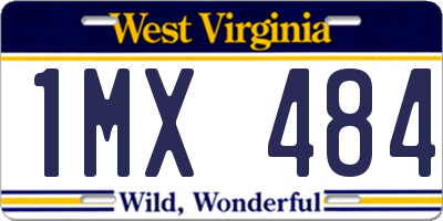 WV license plate 1MX484