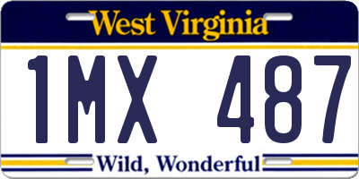 WV license plate 1MX487