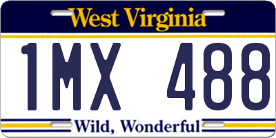 WV license plate 1MX488