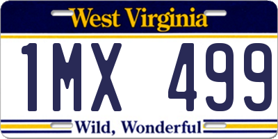 WV license plate 1MX499