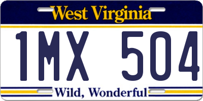 WV license plate 1MX504