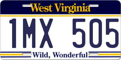 WV license plate 1MX505