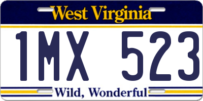 WV license plate 1MX523
