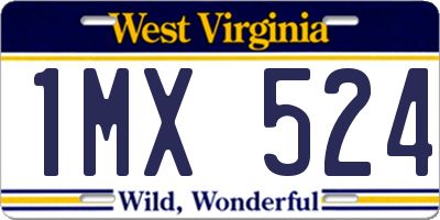 WV license plate 1MX524
