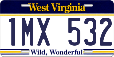 WV license plate 1MX532