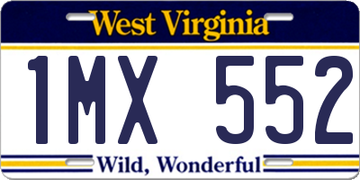 WV license plate 1MX552