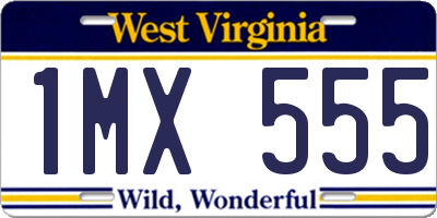 WV license plate 1MX555