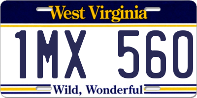 WV license plate 1MX560
