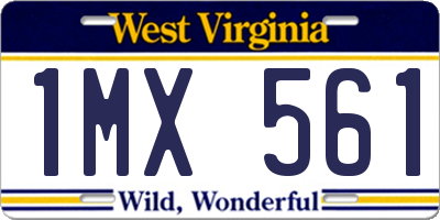 WV license plate 1MX561