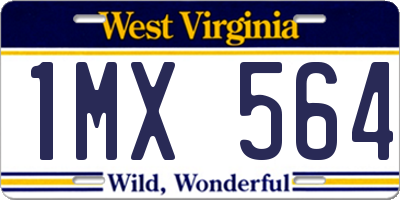 WV license plate 1MX564