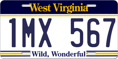 WV license plate 1MX567