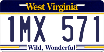WV license plate 1MX571