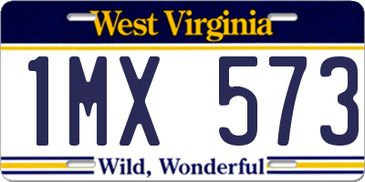 WV license plate 1MX573
