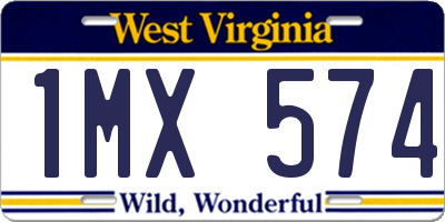 WV license plate 1MX574