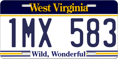 WV license plate 1MX583