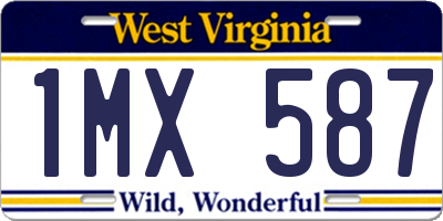 WV license plate 1MX587