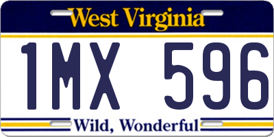 WV license plate 1MX596
