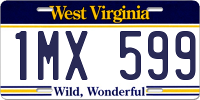WV license plate 1MX599