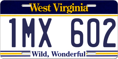 WV license plate 1MX602