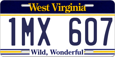 WV license plate 1MX607