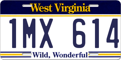 WV license plate 1MX614