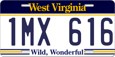 WV license plate 1MX616