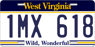 WV license plate 1MX618
