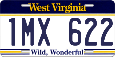 WV license plate 1MX622