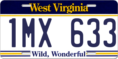 WV license plate 1MX633