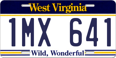 WV license plate 1MX641
