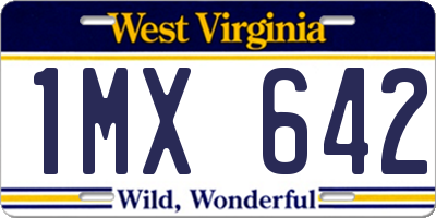 WV license plate 1MX642