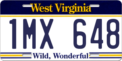 WV license plate 1MX648
