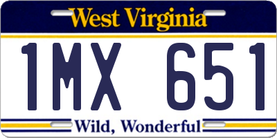 WV license plate 1MX651